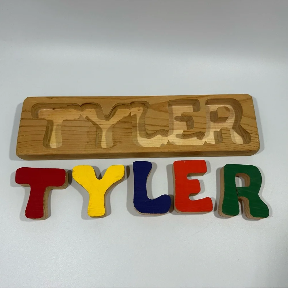 Tyler Wood Name Spell Out Multicolor Puzzle Personalized